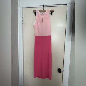 Elegant Backless Pink Maxi Dress